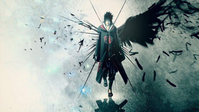 Man sword wings flying birds free wallpaper for desktop - medium preview image