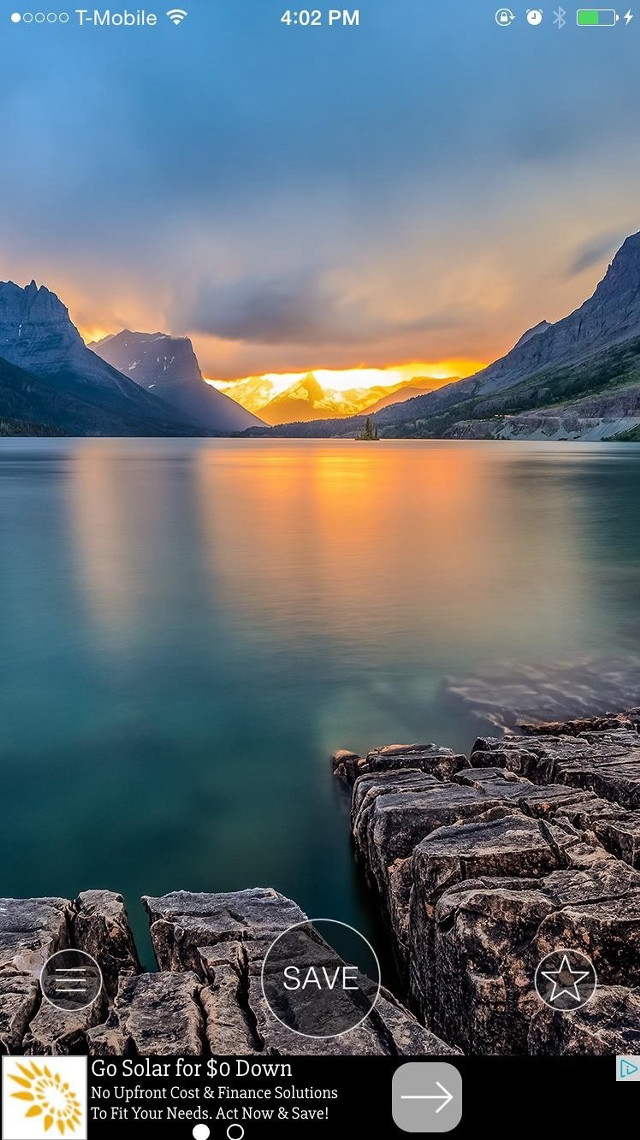 Lake mountains sunset phone screen free wallpaper for mobile - medium preview image