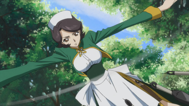 Woman green dress arms out free wallpaper for desktop - medium preview image