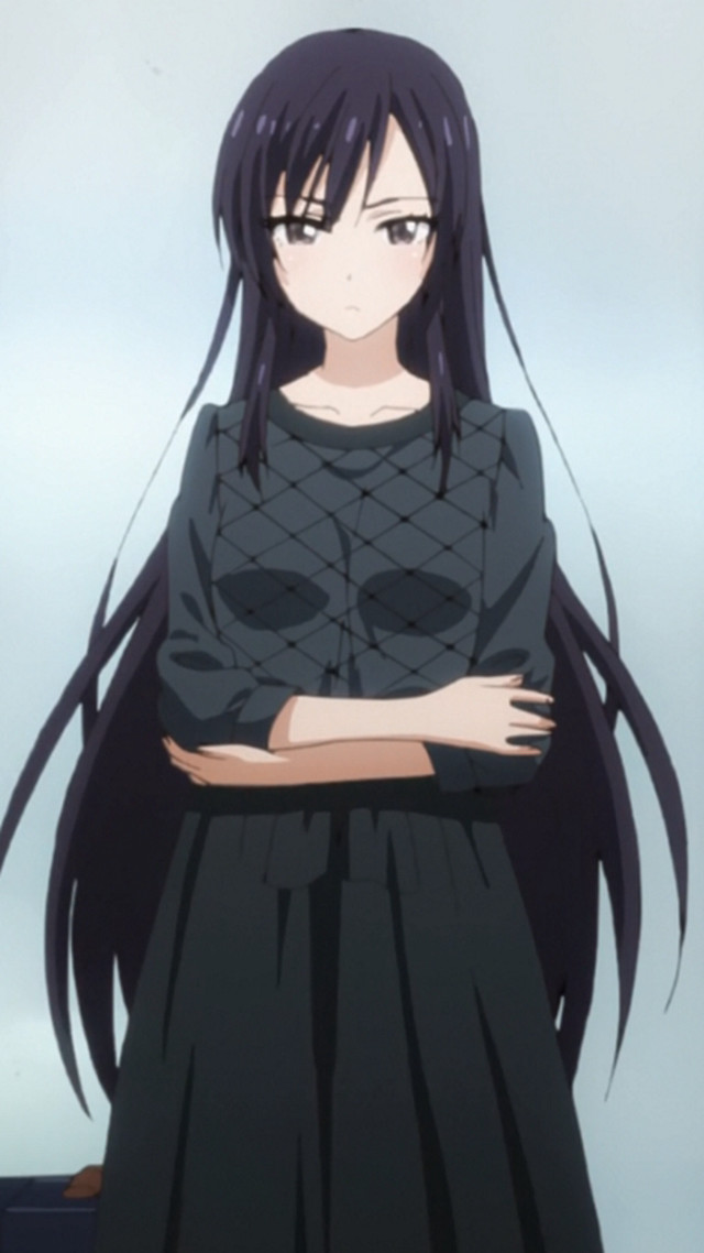 Woman long black hair arms free wallpaper for mobile - medium preview image