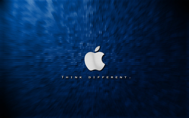 Blue apple logo dark background #2 free wallpaper for desktop - medium preview image
