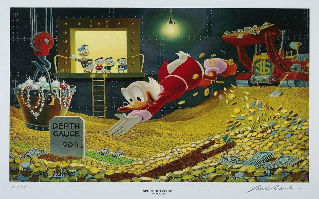 Cartoon character falling bed money free wallpaper for desktop - medium preview image