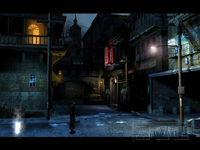 Man walking street tall building free wallpaper for desktop - medium preview image