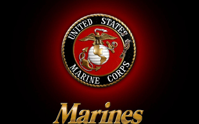 Marine emblem red background gold free wallpaper for desktop - medium preview image
