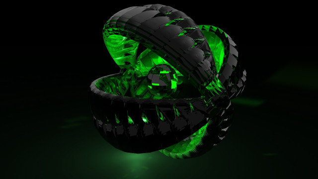 Green tire skull dark reflection free wallpaper for desktop - medium preview image
