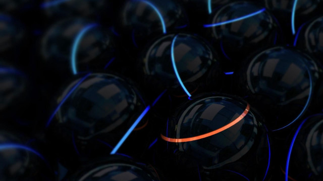 Black balls neon orange striped free wallpaper for desktop - medium preview image