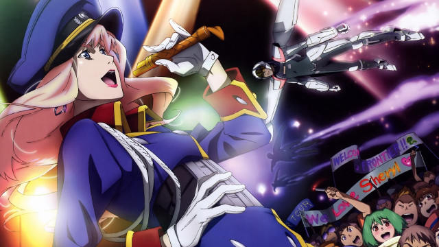 Woman blue outfit sword crowd #2 free wallpaper for desktop - medium preview image