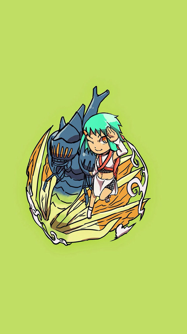 Person riding dragon green background #2 free wallpaper for mobile - medium preview image