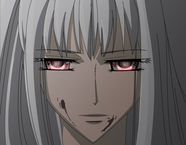 Anime character long hair red free wallpaper for desktop - medium preview image