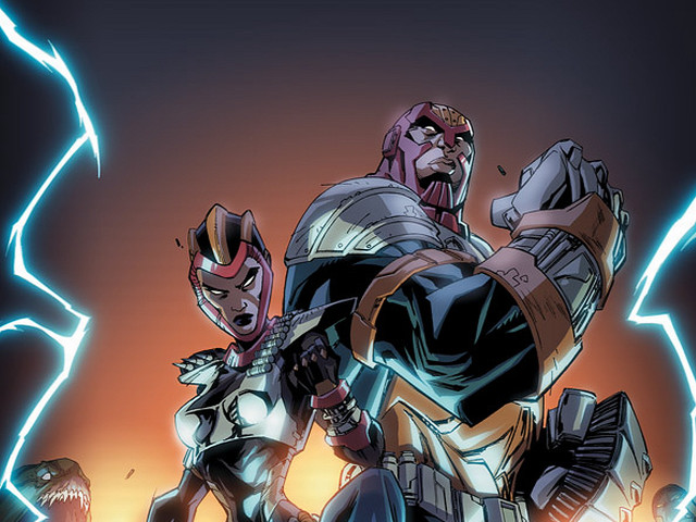 Cartoon two men lightning black free wallpaper for desktop - medium preview image