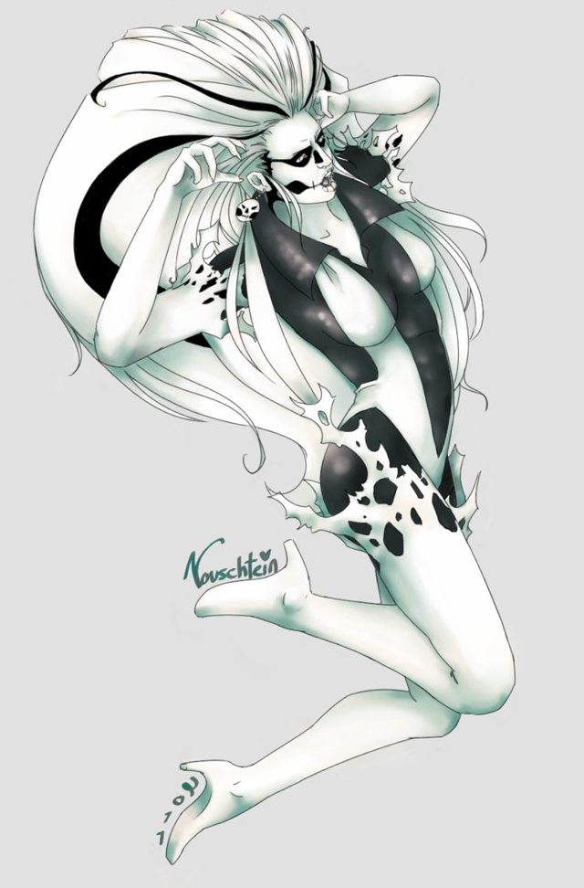 Woman flying black white costume free wallpaper for mobile - medium preview image