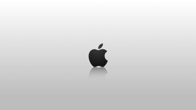 Apple logo white background reflection free wallpaper for desktop - medium preview image