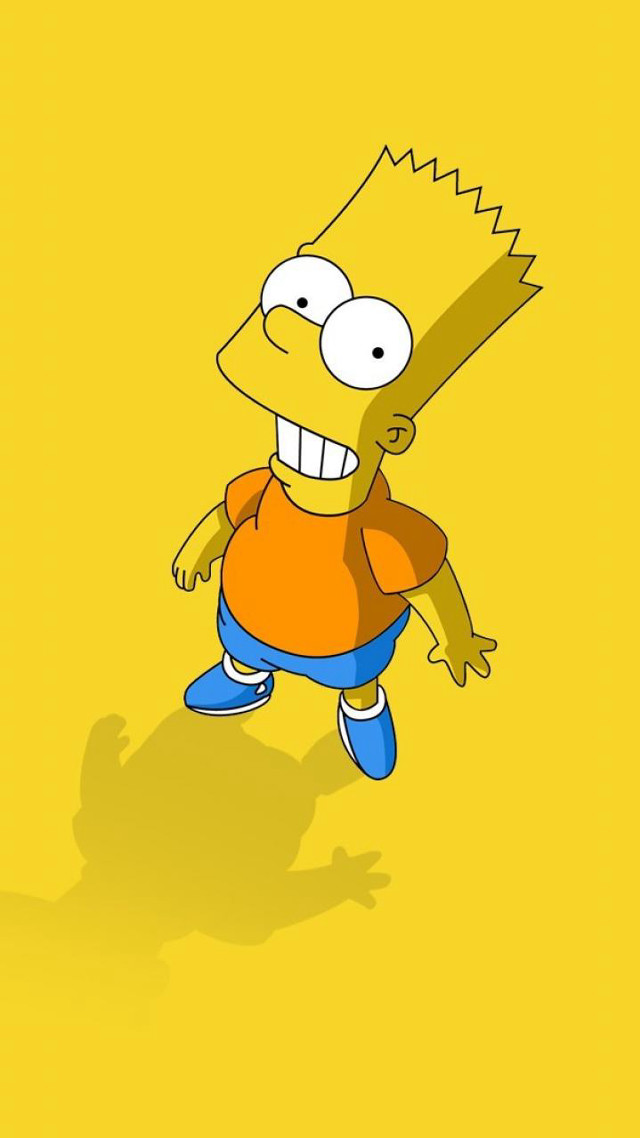 Cartoon character running yellow background free wallpaper for mobile - medium preview image