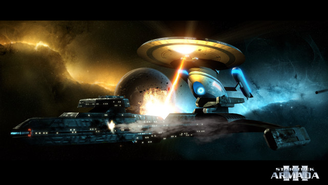 Sci fi spacecraft battle explosion free wallpaper for desktop - medium preview image