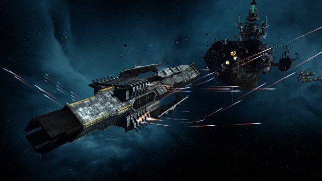 Spaceship missiles space station background free wallpaper for desktop - medium preview image