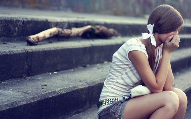 Woman sitting steps cellphone stuffed free wallpaper for desktop - medium preview image