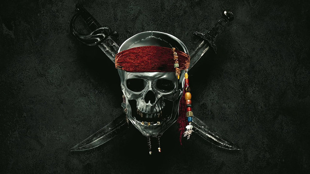 Skull red bandana swords head free wallpaper for desktop - medium preview image