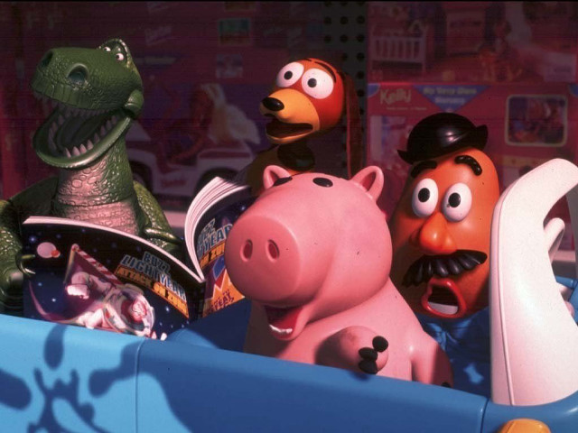 Cartoon characters toy car dinosaur free wallpaper for desktop - medium preview image