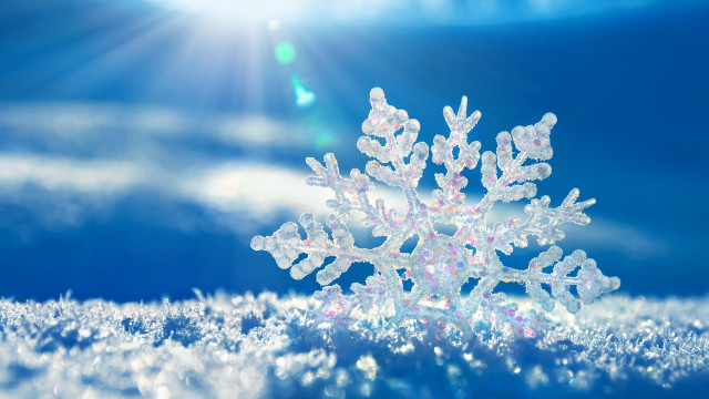 Snowflake sunshine snow field clouds free wallpaper for desktop - medium preview image