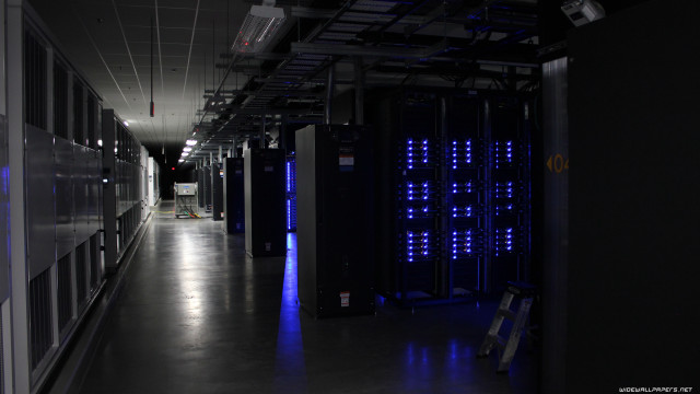 Long hallway servers data center free wallpaper for desktop - medium preview image