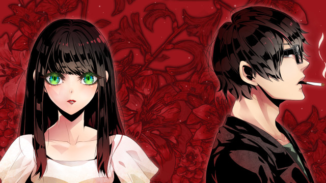 Anime couple green eyes black #2 free wallpaper for desktop - medium preview image