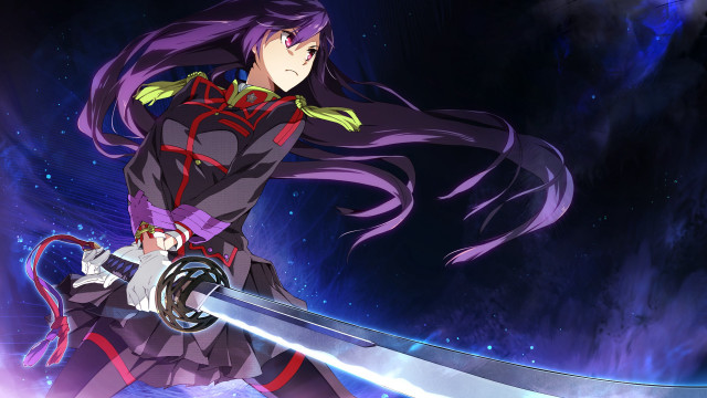 Long hair woman sword starry free wallpaper for desktop - medium preview image