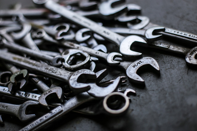 Wrenches laying table together tools free wallpaper for desktop - medium preview image