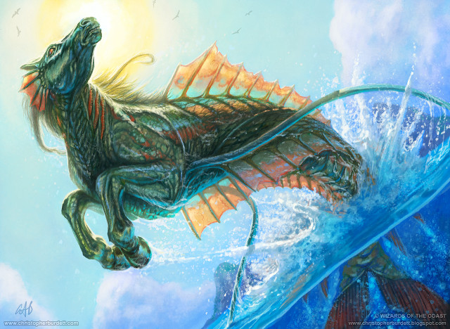 Dragon surfboard ocean sun wave free wallpaper for desktop - medium preview image