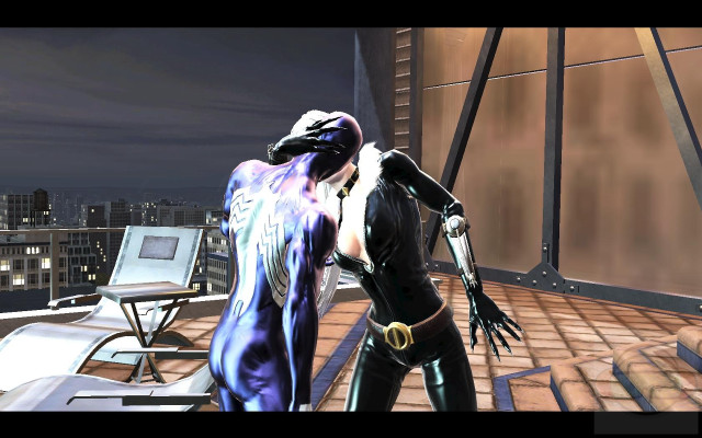 Woman futuristic suit rooftop night free wallpaper for desktop - medium preview image