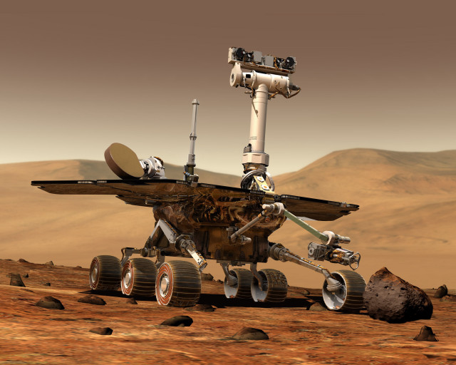 Mars rover desert camera image free wallpaper for desktop - medium preview image