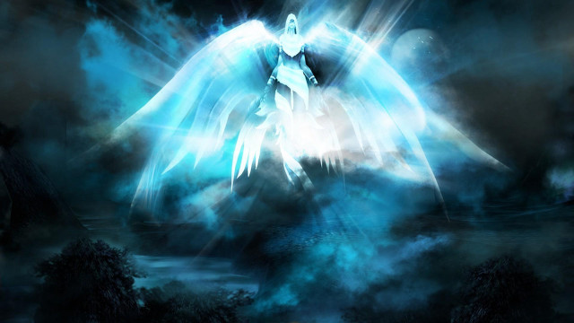 Angel wings sky mountain range free wallpaper for desktop - medium preview image
