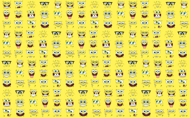 Yellow background faces eyes pattern #2 free wallpaper for desktop - medium preview image