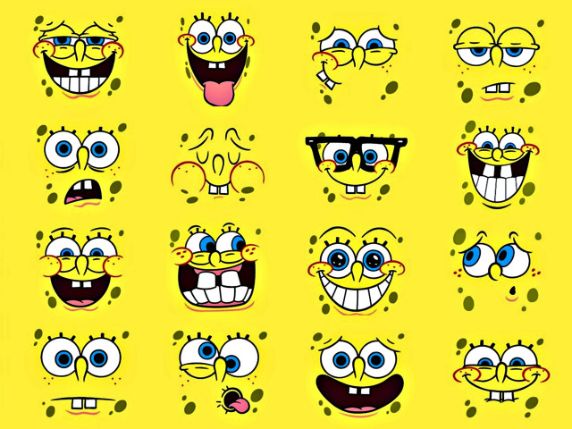 Cartoon faces expressions different funny free wallpaper for desktop - medium preview image