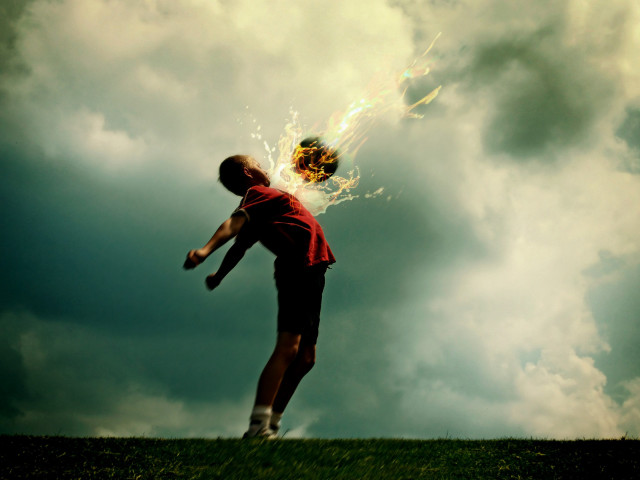 Man throwing ball fireball hand #2 free wallpaper for desktop - medium preview image