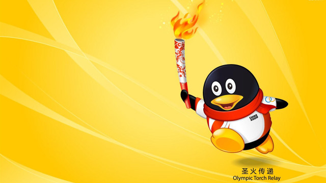 Penguin holding torch flame mouth free wallpaper for desktop - medium preview image