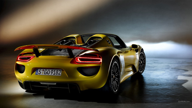 Yellow sports car red stripe #3 free wallpaper for desktop - medium preview image
