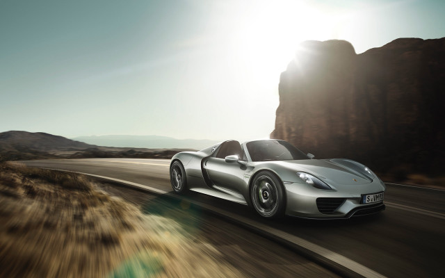 Silver sports car mountain road #7 free wallpaper for desktop - medium preview image