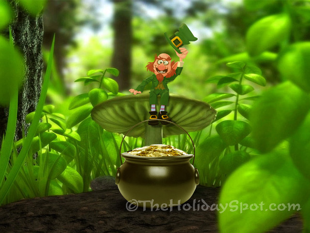 Pot of gold leprechaun woods free wallpaper for desktop - medium preview image