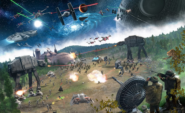 Star wars action packed battle free wallpaper for desktop - medium preview image