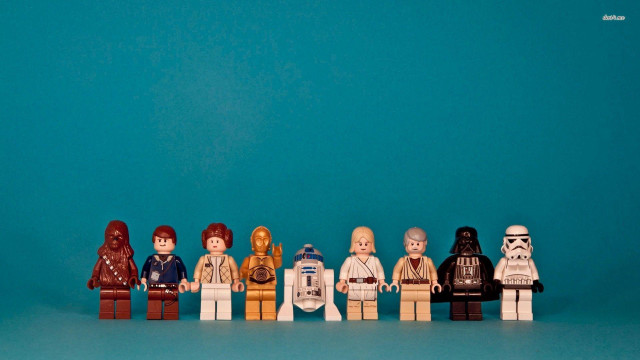 Lego star wars characters row free wallpaper for desktop - medium preview image