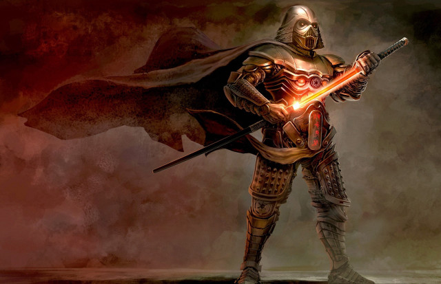 Man suit sword red light free wallpaper for desktop - medium preview image