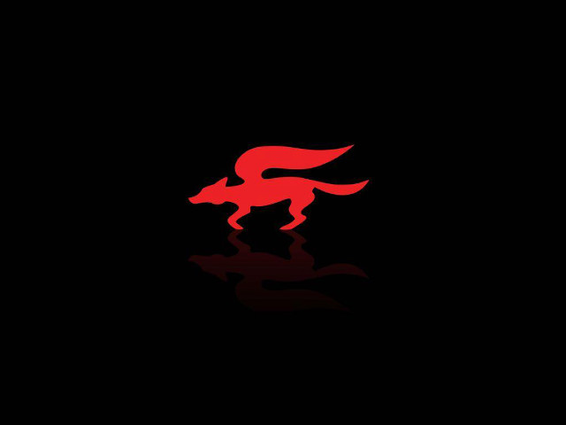 Red dog running black background free wallpaper for desktop - medium preview image