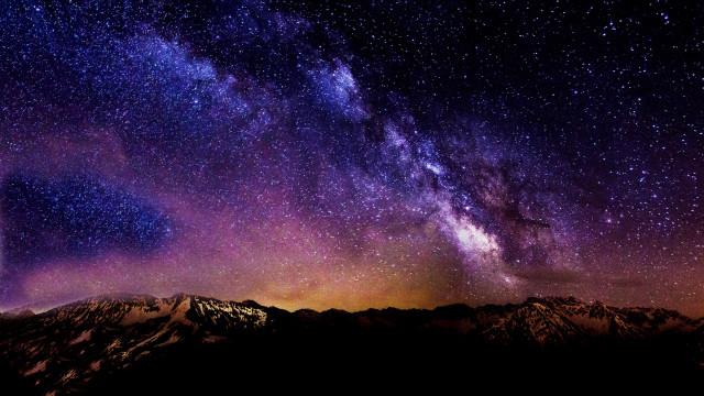 Night sky stars mountain range #13 free wallpaper for desktop - medium preview image
