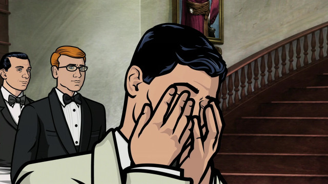 Cartoon man covering face another free wallpaper for desktop - medium preview image