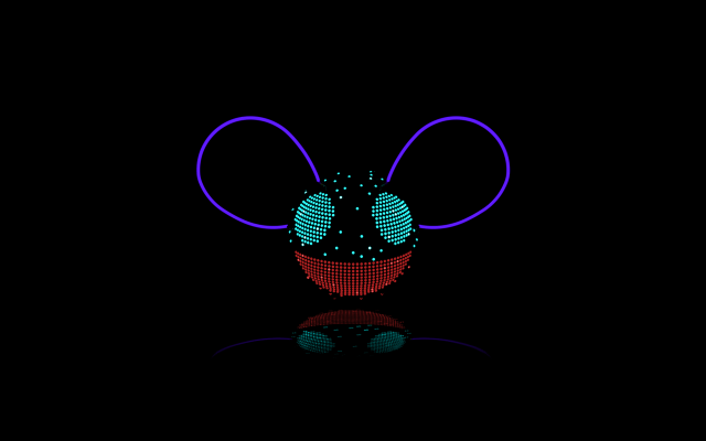 Mickey mouse head blue light free wallpaper for desktop - medium preview image