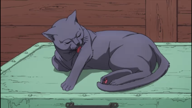 Cat lying green box closed free wallpaper for desktop - medium preview image