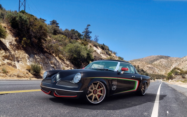 Black sports car green red free wallpaper for desktop - medium preview image