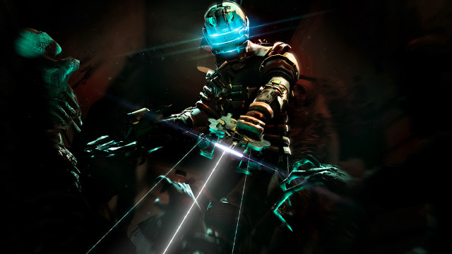 Futuristic man suit sword dark free wallpaper for desktop - medium preview image