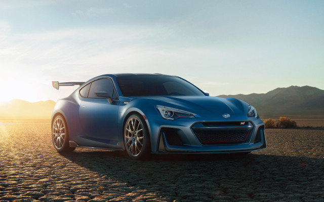 Blue sports car desert sunset free wallpaper for desktop - medium preview image