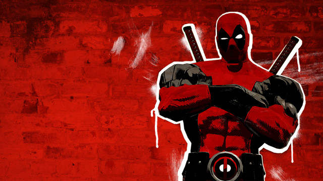 Deadpool two guns brick wall free wallpaper for desktop - medium preview image